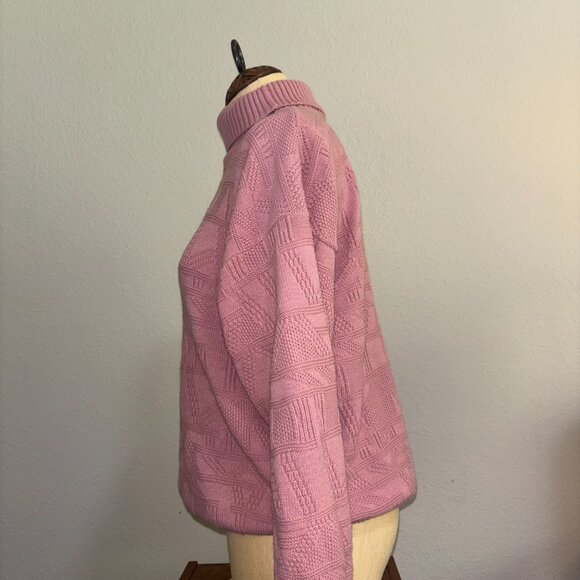 Kenneth Too! Dusty Rose Knitted Turtleneck Sweater – Size Large, 100% Acrylic - Picture 3 of 16